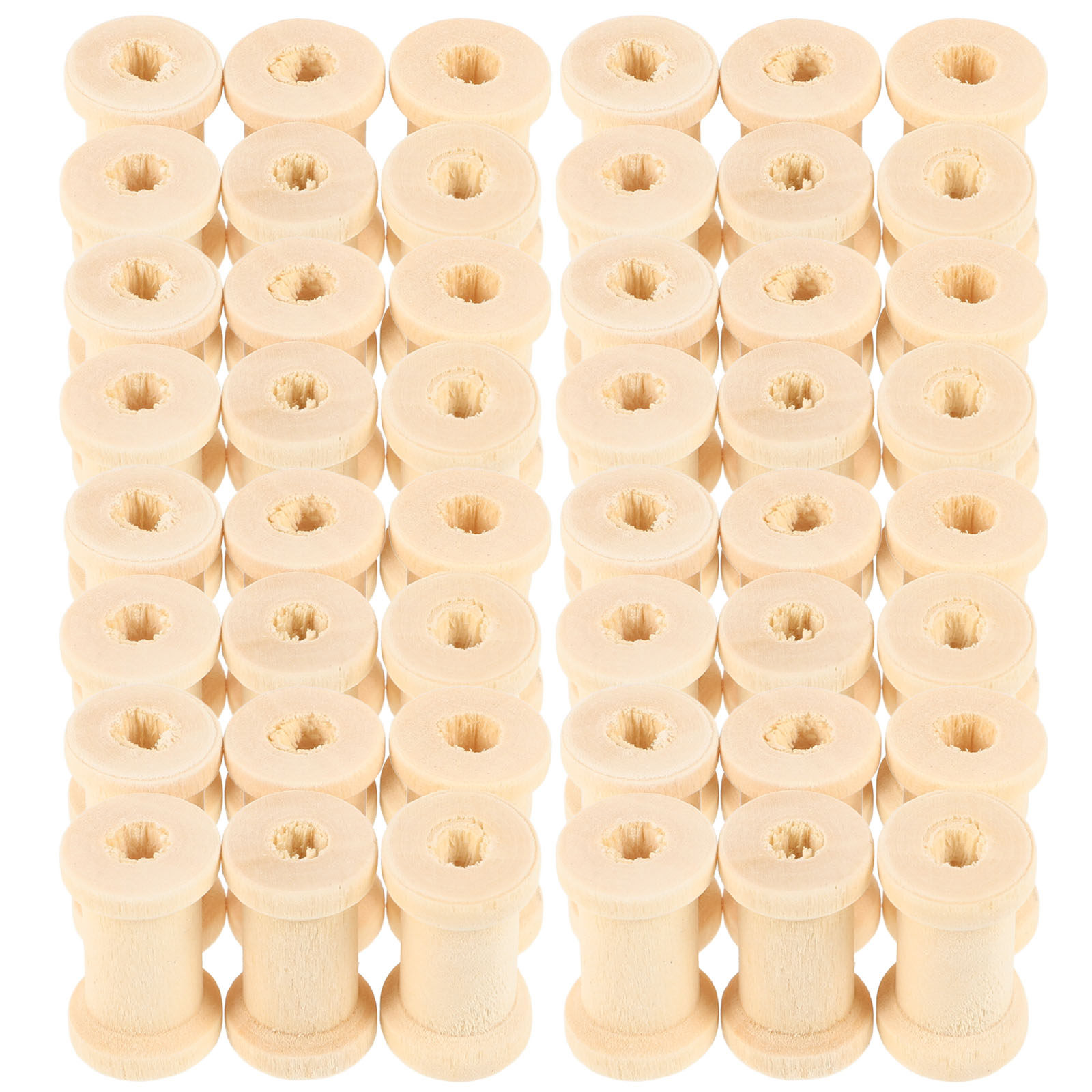 100Pcs Wooden Spools Yarn Hold - Embroidery Craft ulasan dan harga