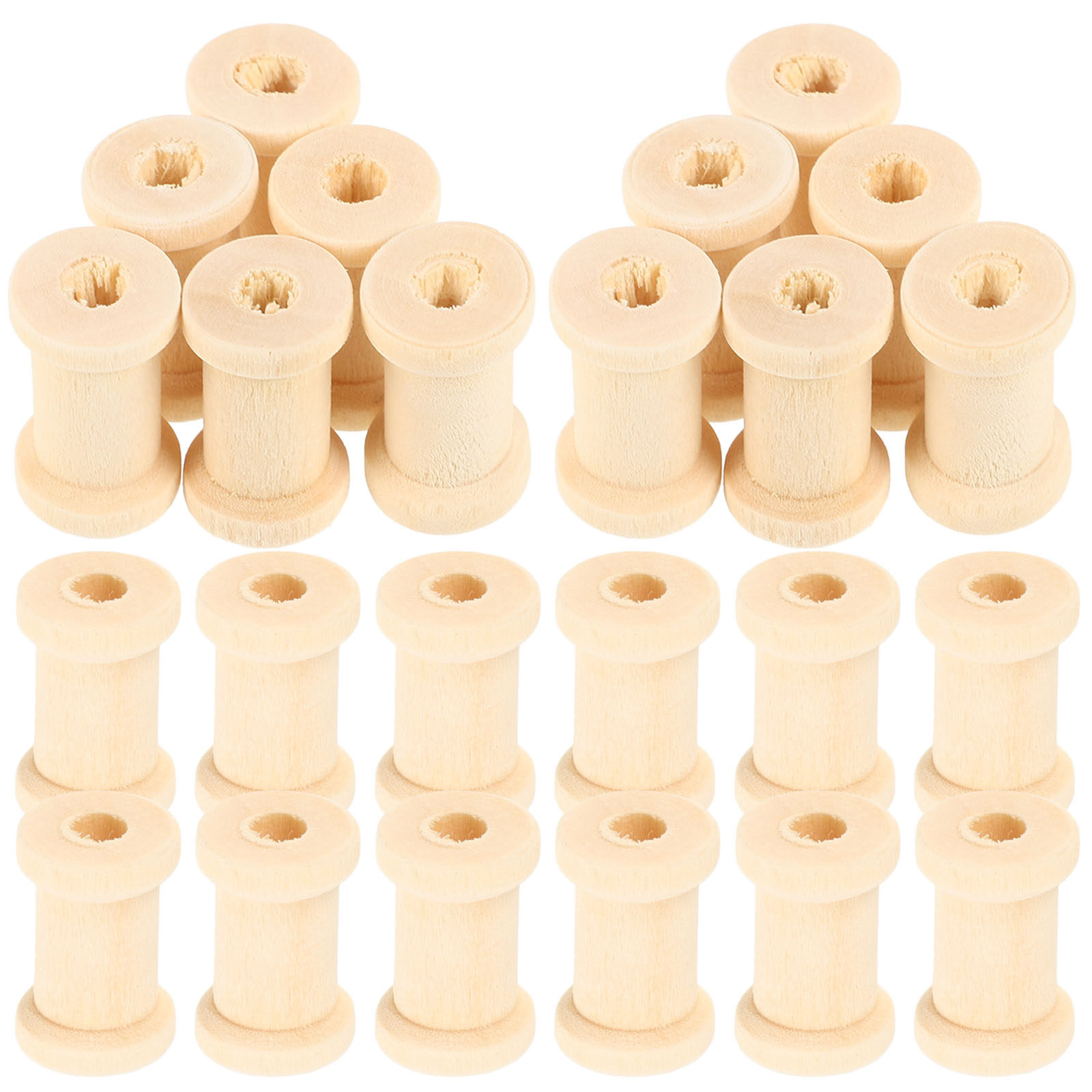 100Pcs Wooden Spools Yarn Hold - Embroidery Craft ulasan dan harga