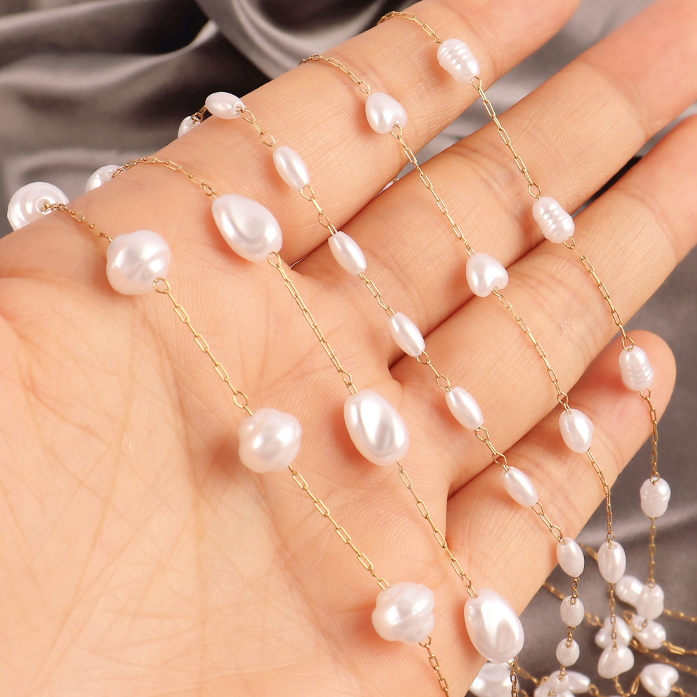 1Meters Stainless Steel Chain  - Pearl Trim Chain ulasan dan harga