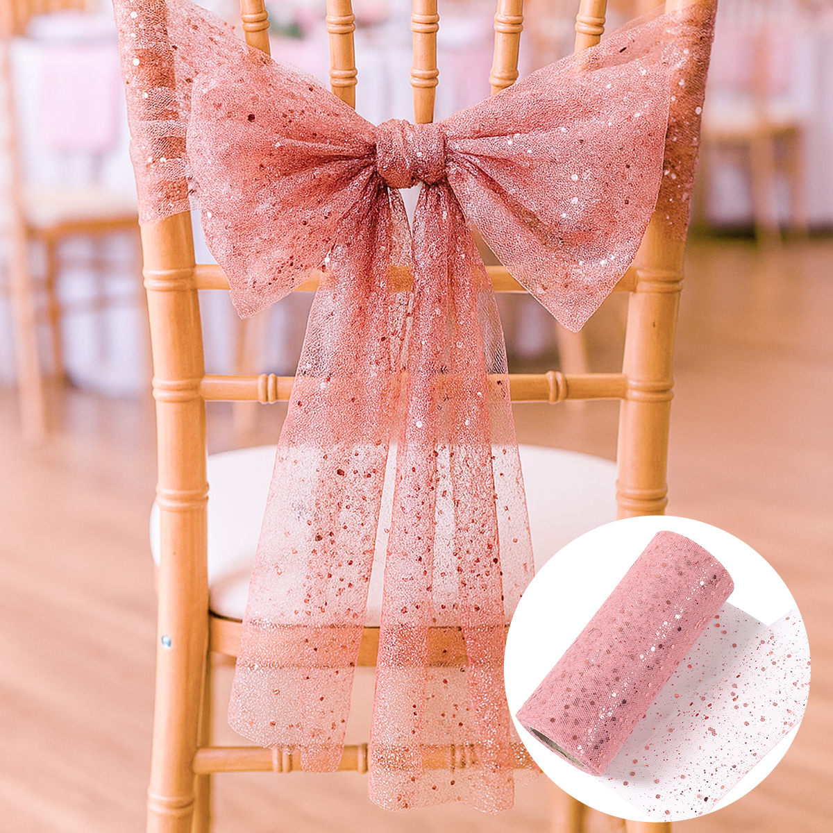 Glitter Tulle Rolls Birthday P - Organza Ribbon Spool ulasan dan harga