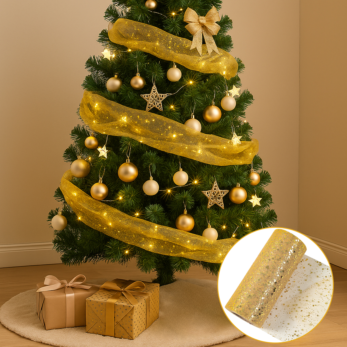 Glitter Tulle Rolls Birthday P - Organza Ribbon Spool ulasan dan harga