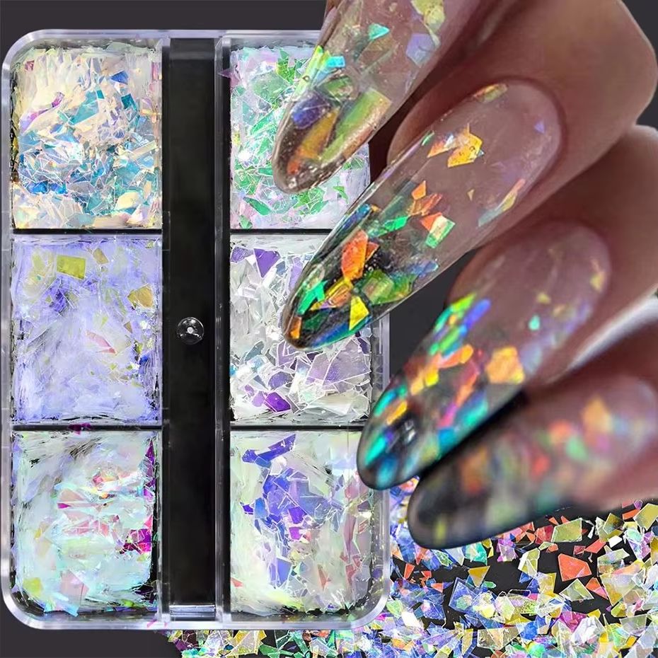 6Grids Shiny Iridescent Mermai - Glitter Vinyl Roll ulasan dan harga