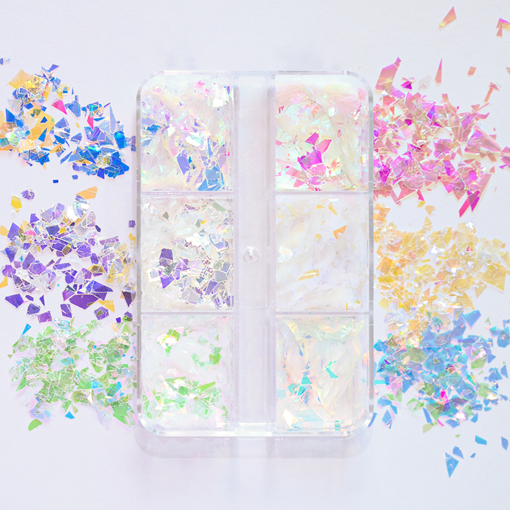 6Grids Shiny Iridescent Mermai - Glitter Vinyl Roll ulasan dan harga