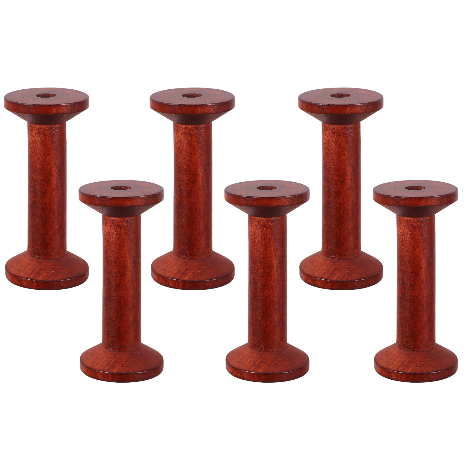 6Pcs Wooden Empty Spools for C - Embroidery Craft ulasan dan harga