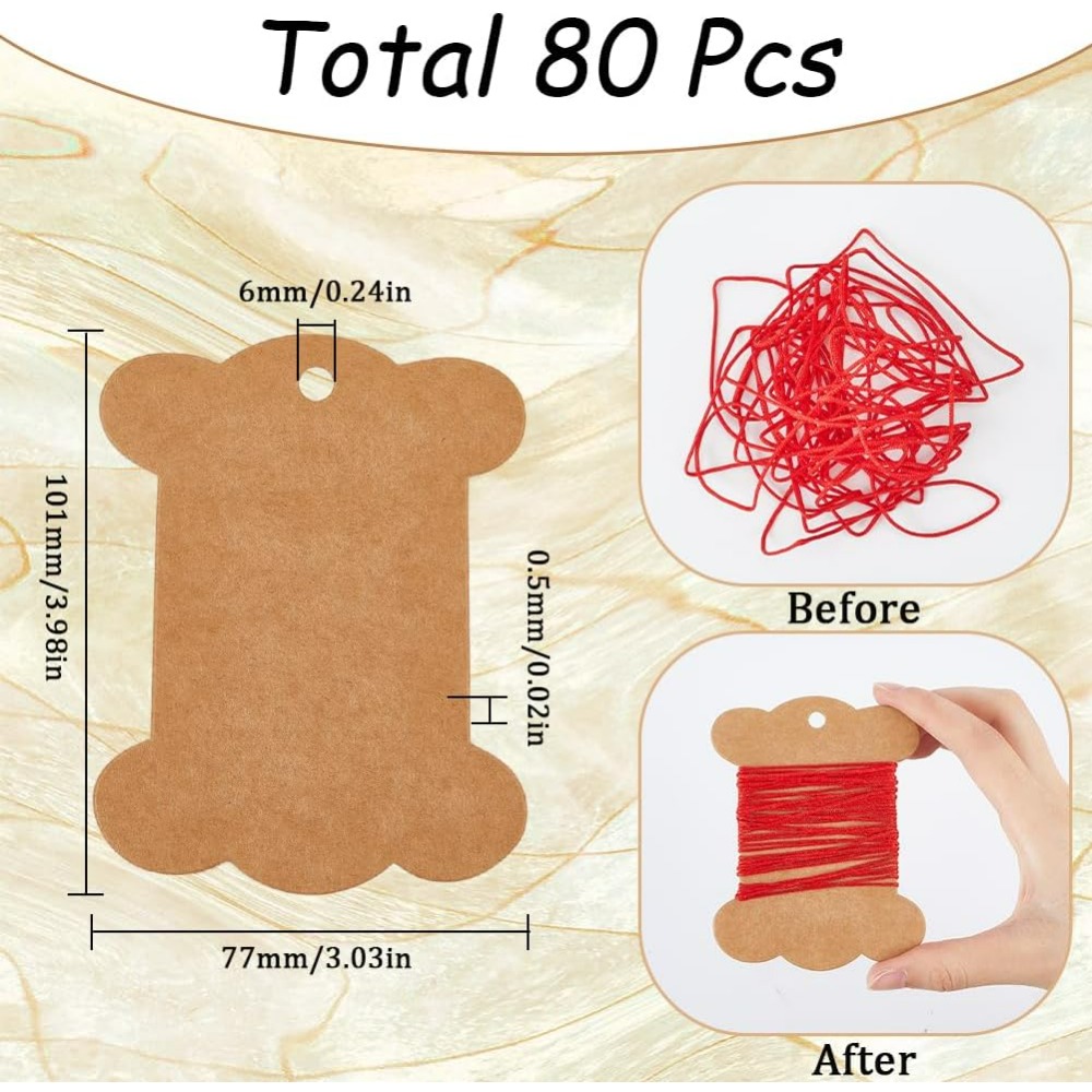80Pcs Embroidery Thread Cardbo - Organza Ribbon Spool ulasan dan harga