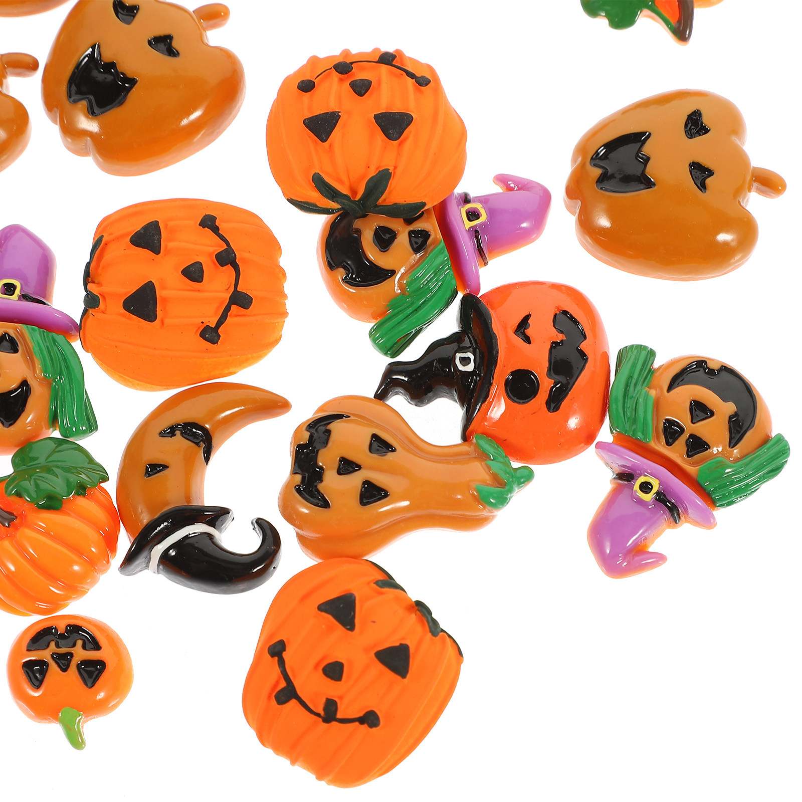 24Pcs Resin Halloween Pumpkin  - Embellish Craft ulasan dan harga