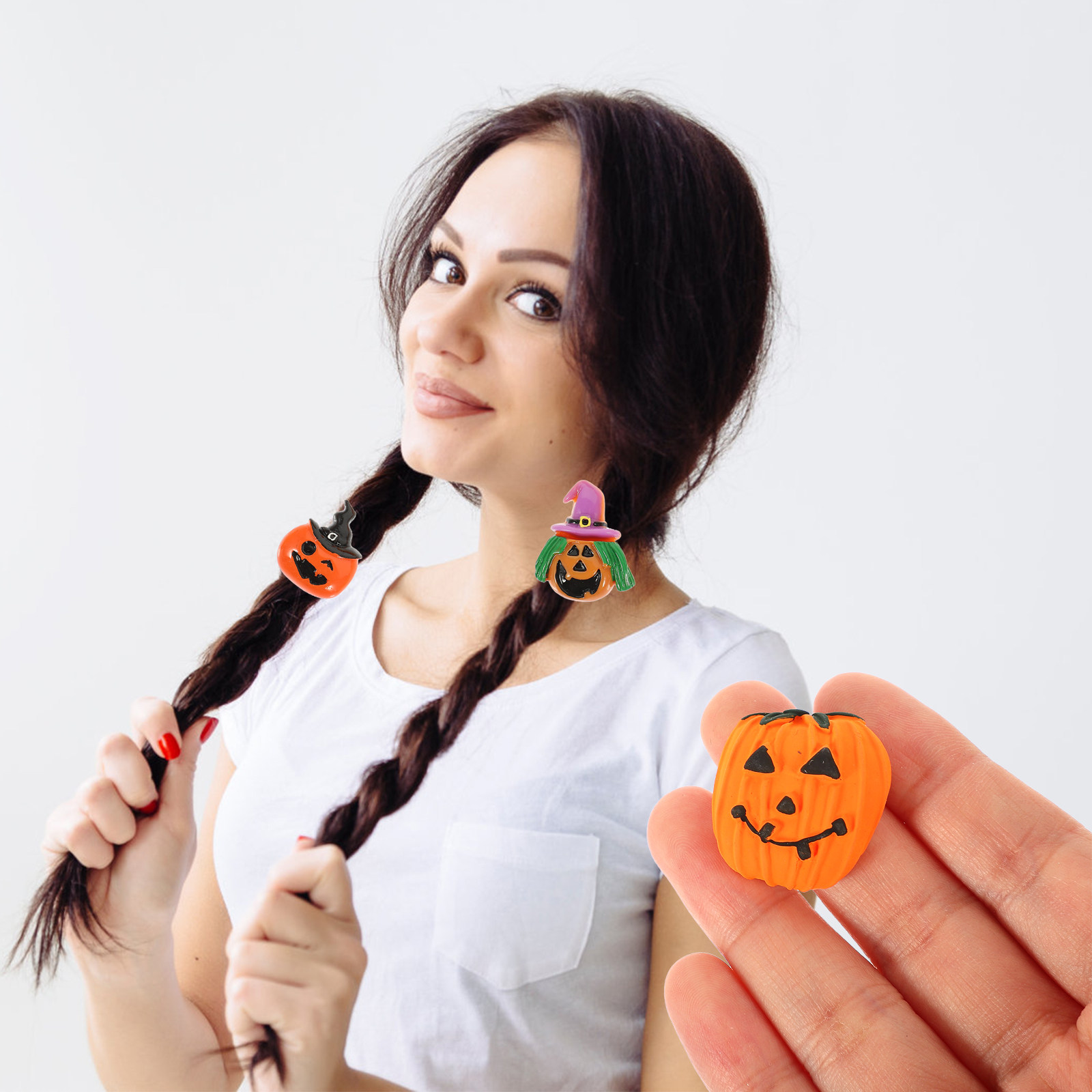 24Pcs Resin Halloween Pumpkin  - Embellish Craft ulasan dan harga