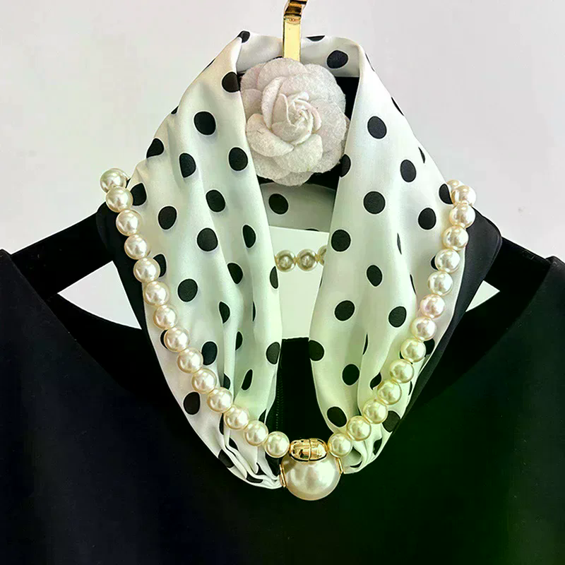 Magnetic Narrow Elegant Satins - Pearl Trim Chain ulasan dan harga