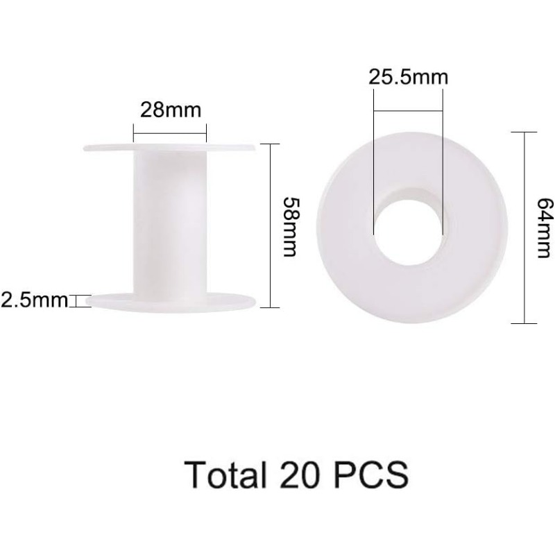 20pcs Empty Plastic Spools 2 I - Organza Ribbon Spool ulasan dan harga