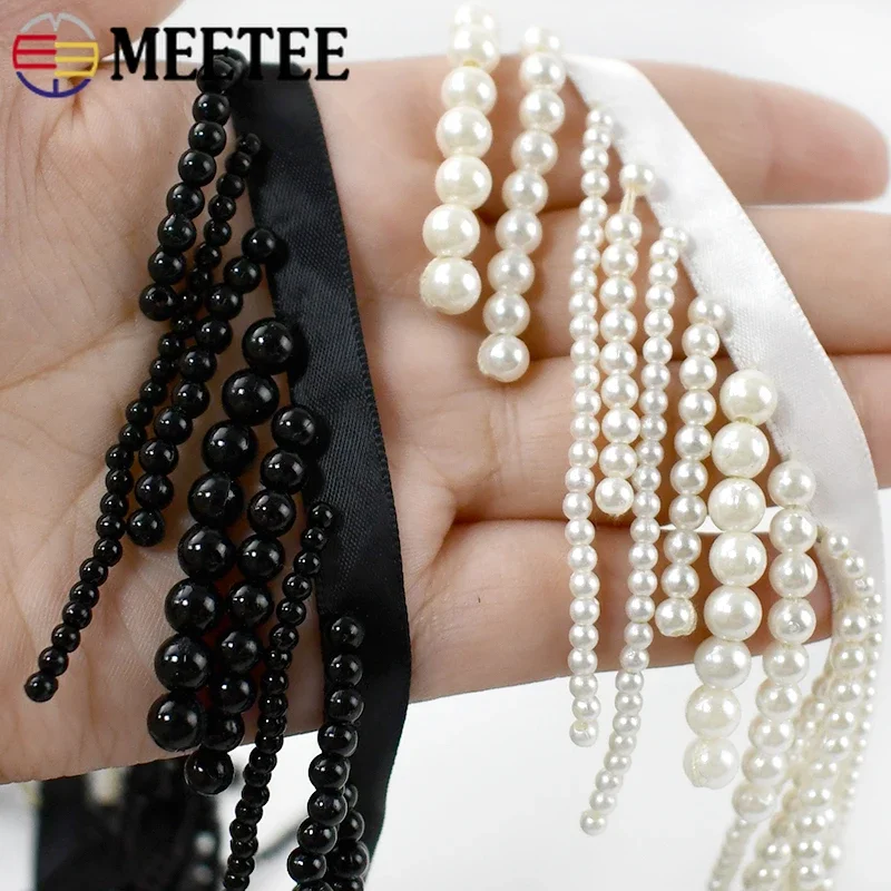 1/2Yards Pearl Beaded Tassel F - Beaded Trim Fringe ulasan dan harga