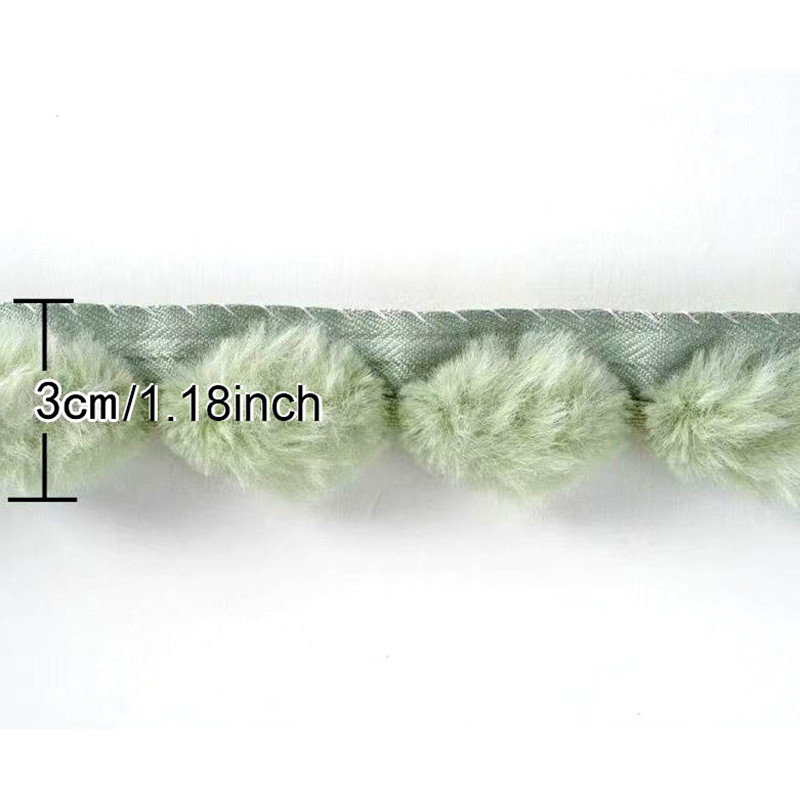 3cm Faux Rabbit Fur Pom Pom Ba - Fringe Ribbon Sewing ulasan dan harga