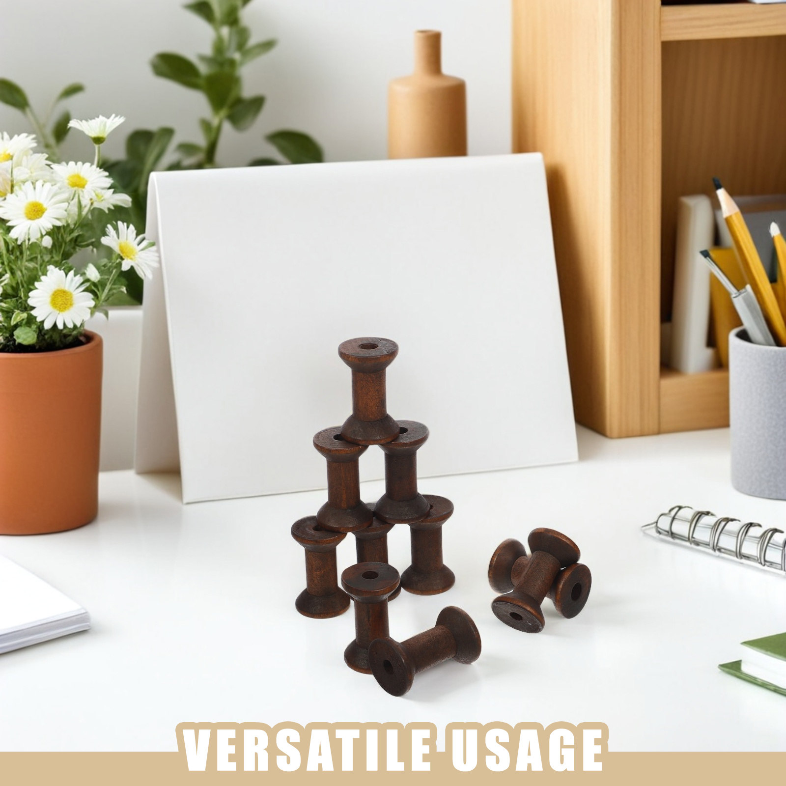 10Pcs Handcrafted Wooden Spool - Embroidery Craft ulasan dan harga