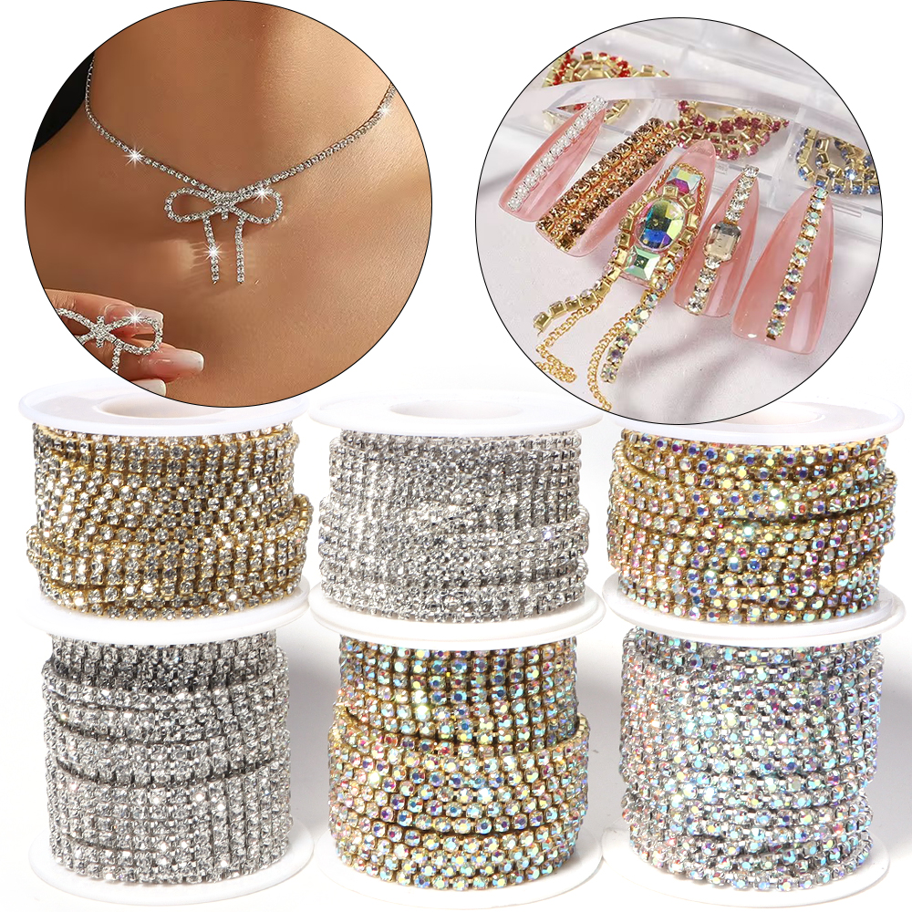 10Yards Glitter Rhinestone Cla - Sew On Rhinestone ulasan dan harga