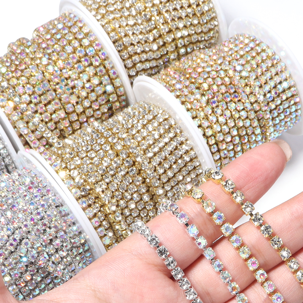 10Yards Glitter Rhinestone Cla - Sew On Rhinestone ulasan dan harga