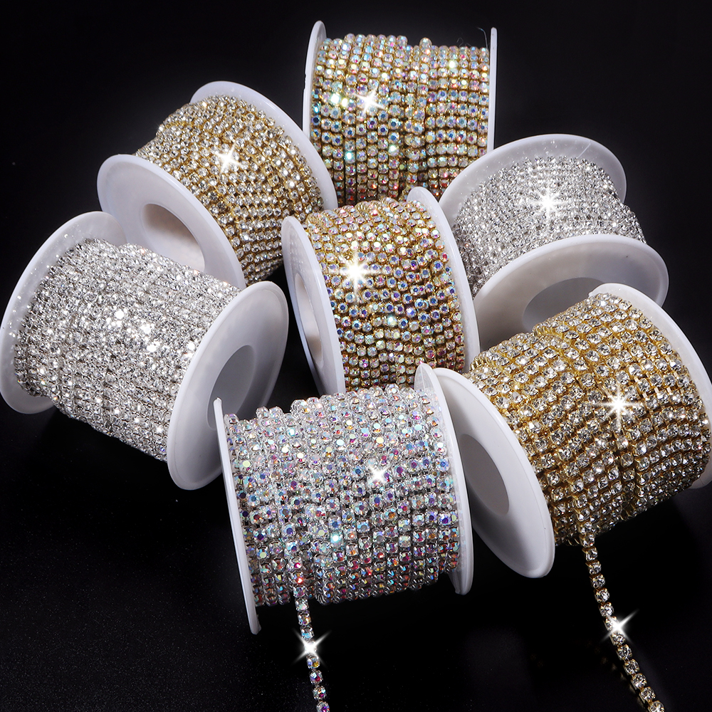10Yards Glitter Rhinestone Cla - Sew On Rhinestone ulasan dan harga