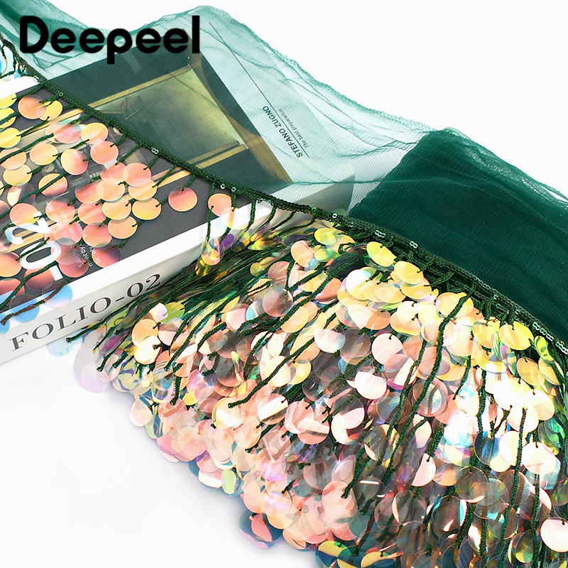 3Yards 17cm Beaded Sequins Tas - Beaded Trim Fringe ulasan dan harga