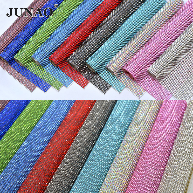 JUNAO 24x40cm Light Peach Self - Hotfix Rhinestone Sheet ulasan dan harga