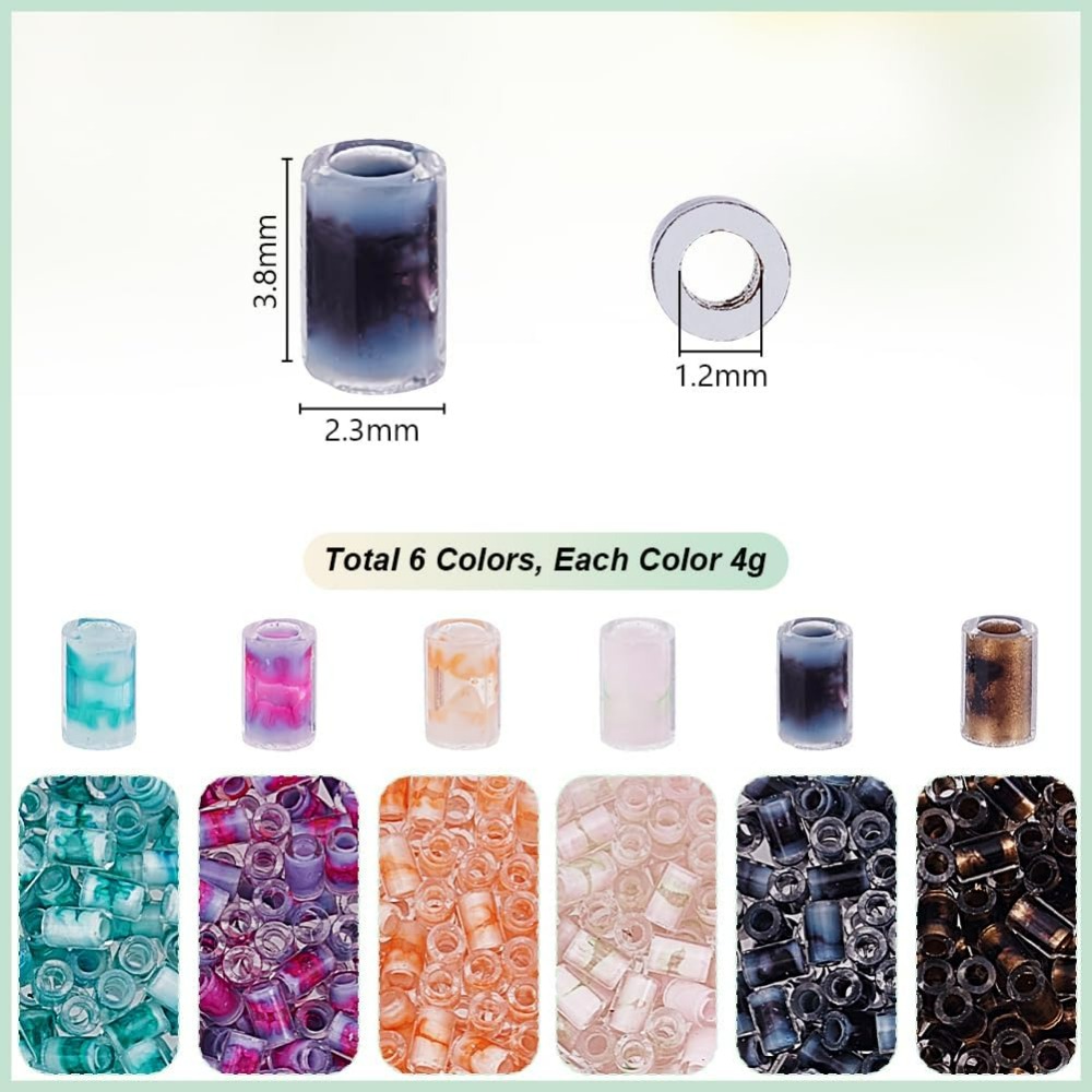 720pcs 6 Colors Tube Beads 24g - Embroidery Craft ulasan dan harga