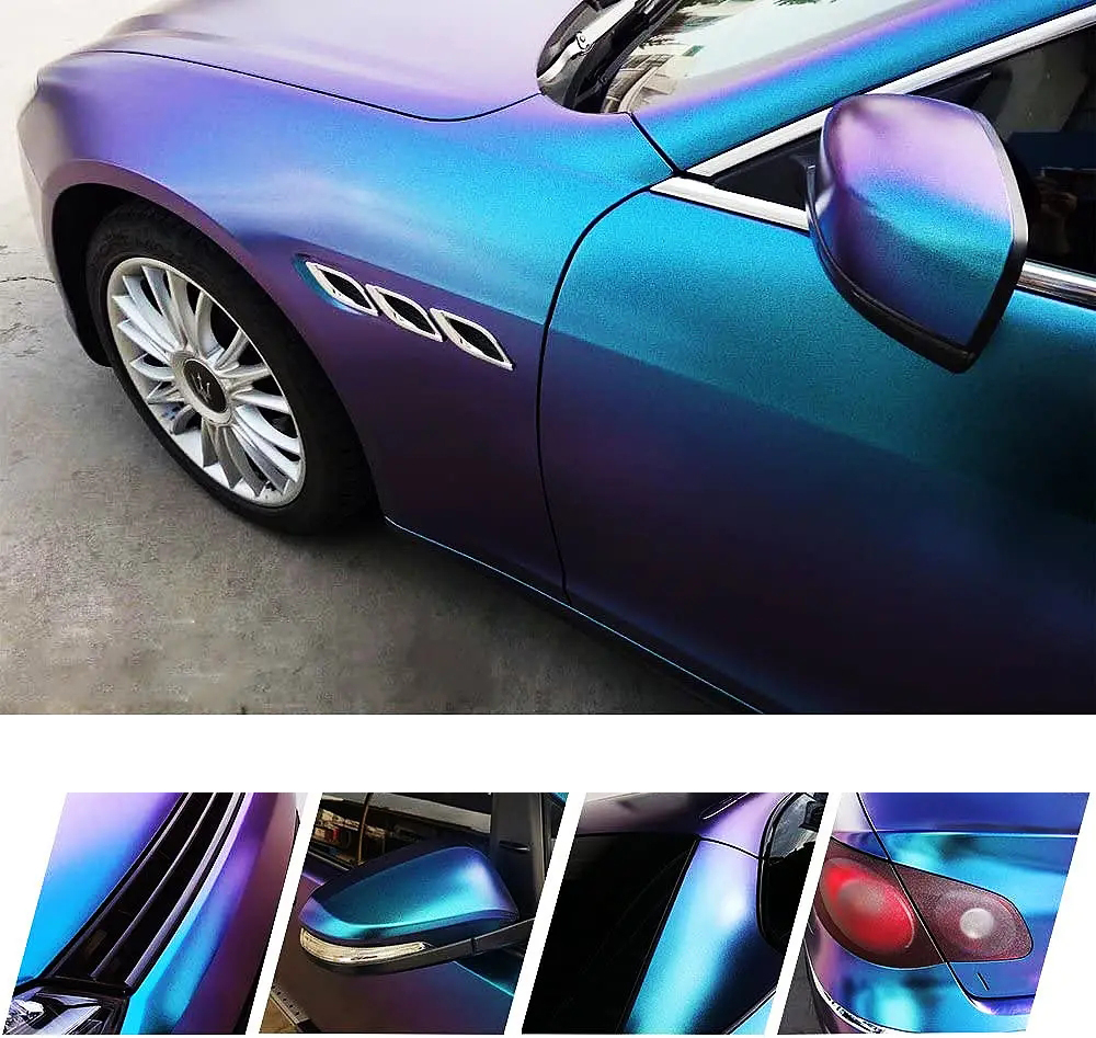 Matte Purple Blue Pearl Glitte - Glitter Vinyl Roll ulasan dan harga