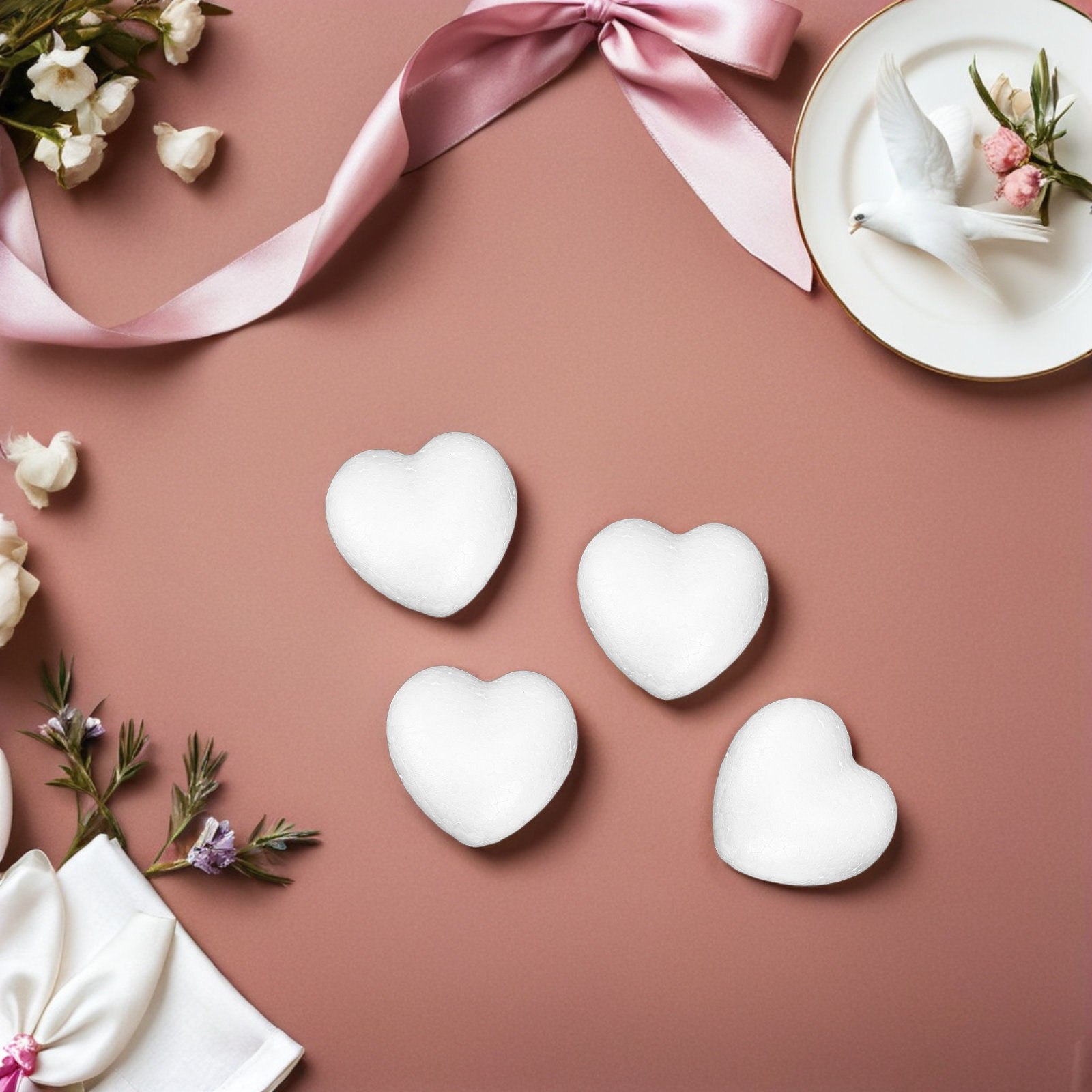 20Pcs Blank Heart Foam Balls L - Embellish Craft ulasan dan harga