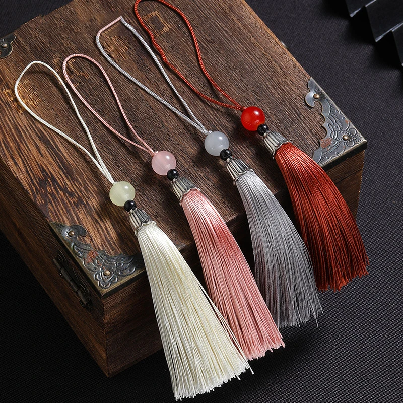10Pcs Tassels Silky Handmade S - Beaded Trim Fringe ulasan dan harga