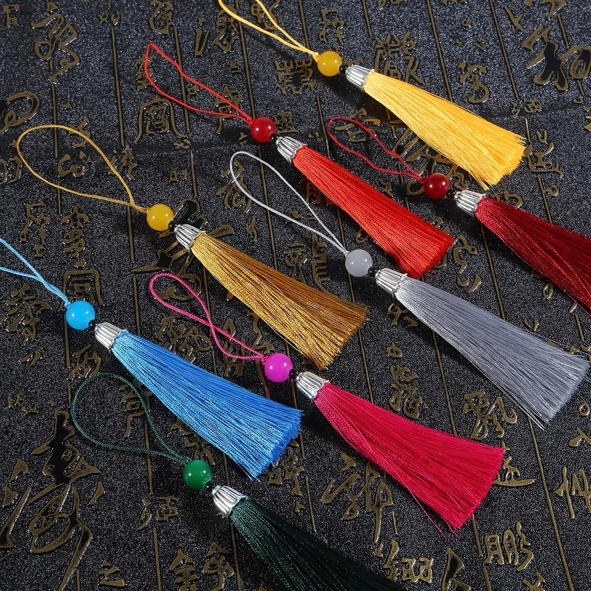10Pcs Tassels Silky Handmade S - Beaded Trim Fringe ulasan dan harga