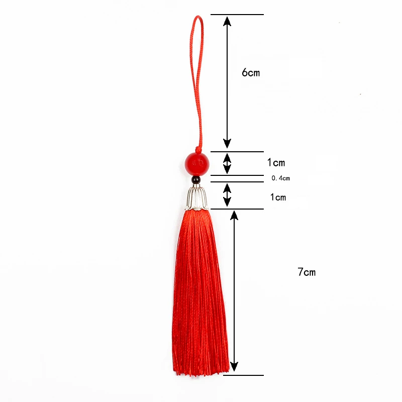 10Pcs Tassels Silky Handmade S - Beaded Trim Fringe ulasan dan harga