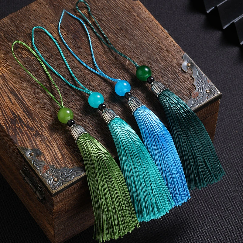 10Pcs Tassels Silky Handmade S - Beaded Trim Fringe ulasan dan harga