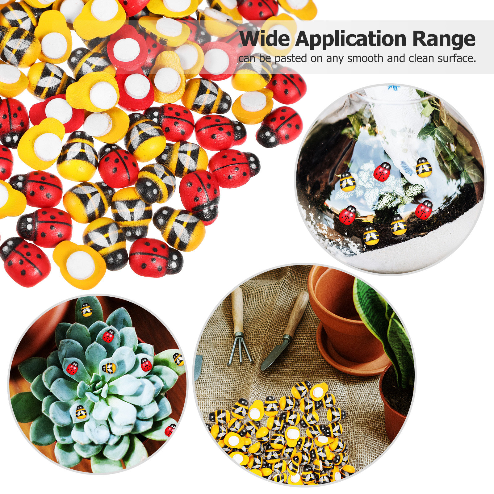 400Pcs Wooden Bee Ladybug Stic - Embellish Craft ulasan dan harga