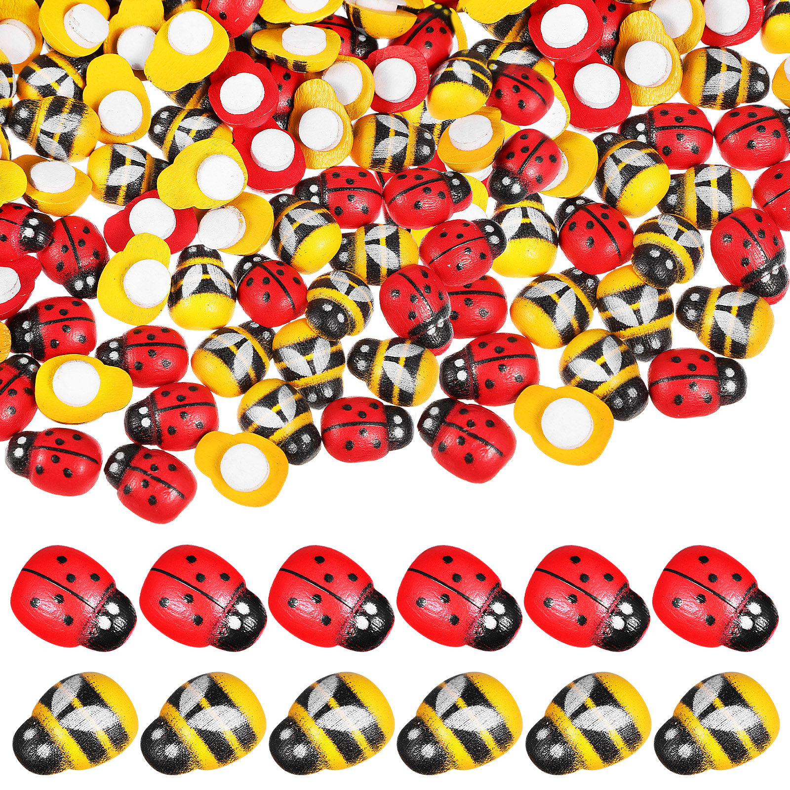 400Pcs Wooden Bee Ladybug Stic - Embellish Craft ulasan dan harga