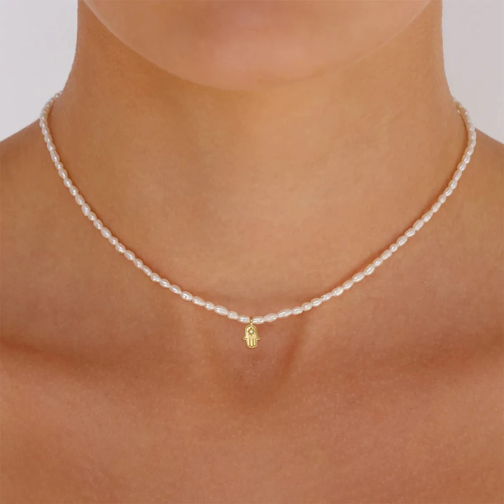 BOAKO Pearl Necklace Silver 92 - Pearl Trim Chain ulasan dan harga