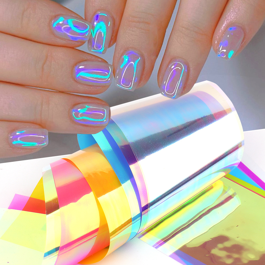 8pcs Holographic Aurora Film N - Glitter Vinyl Roll ulasan dan harga