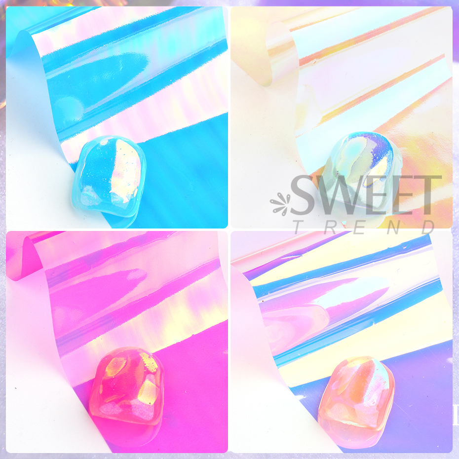 8pcs Holographic Aurora Film N - Glitter Vinyl Roll ulasan dan harga
