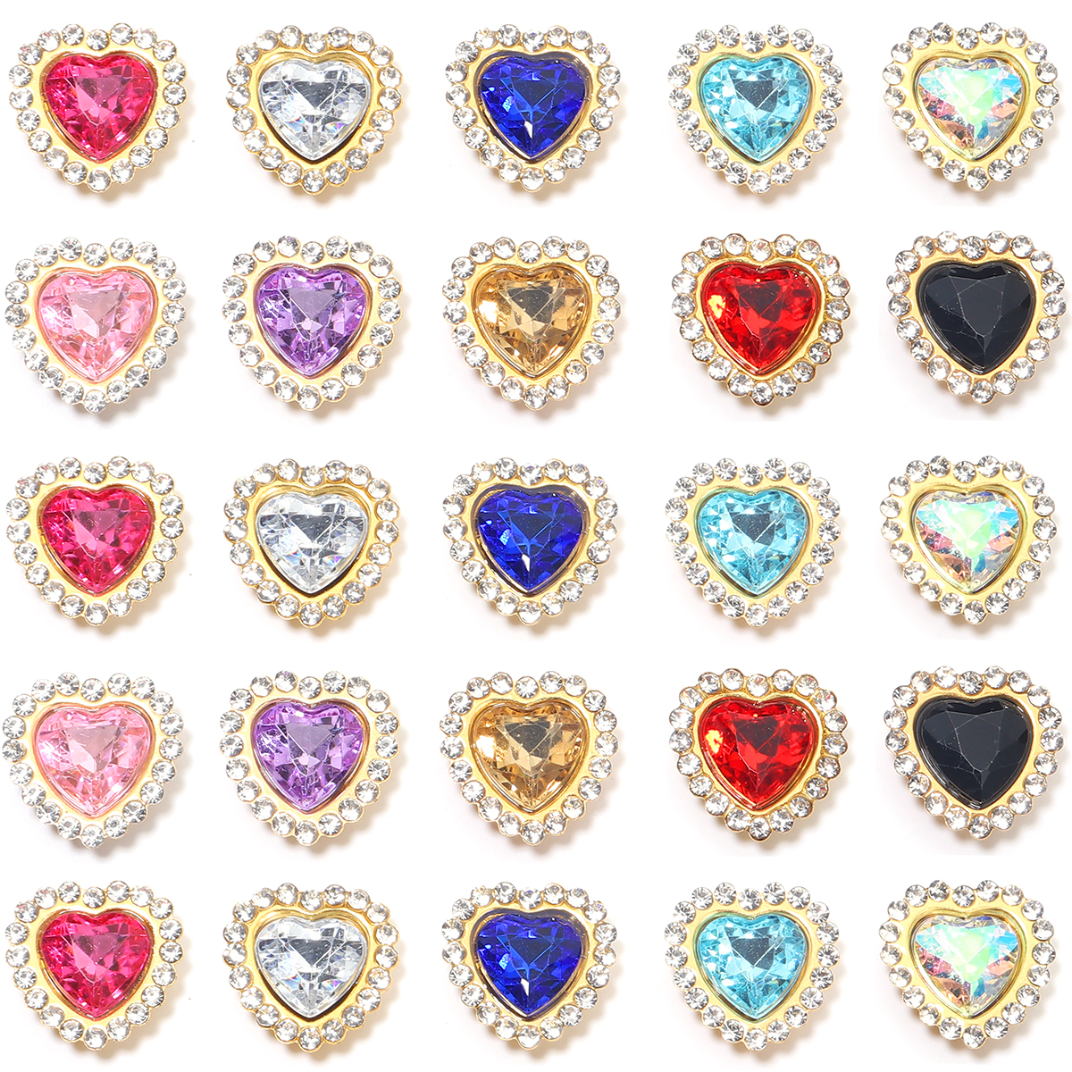 20Pcs Love Heart Acrylic Rhine - Sew On Rhinestone ulasan dan harga