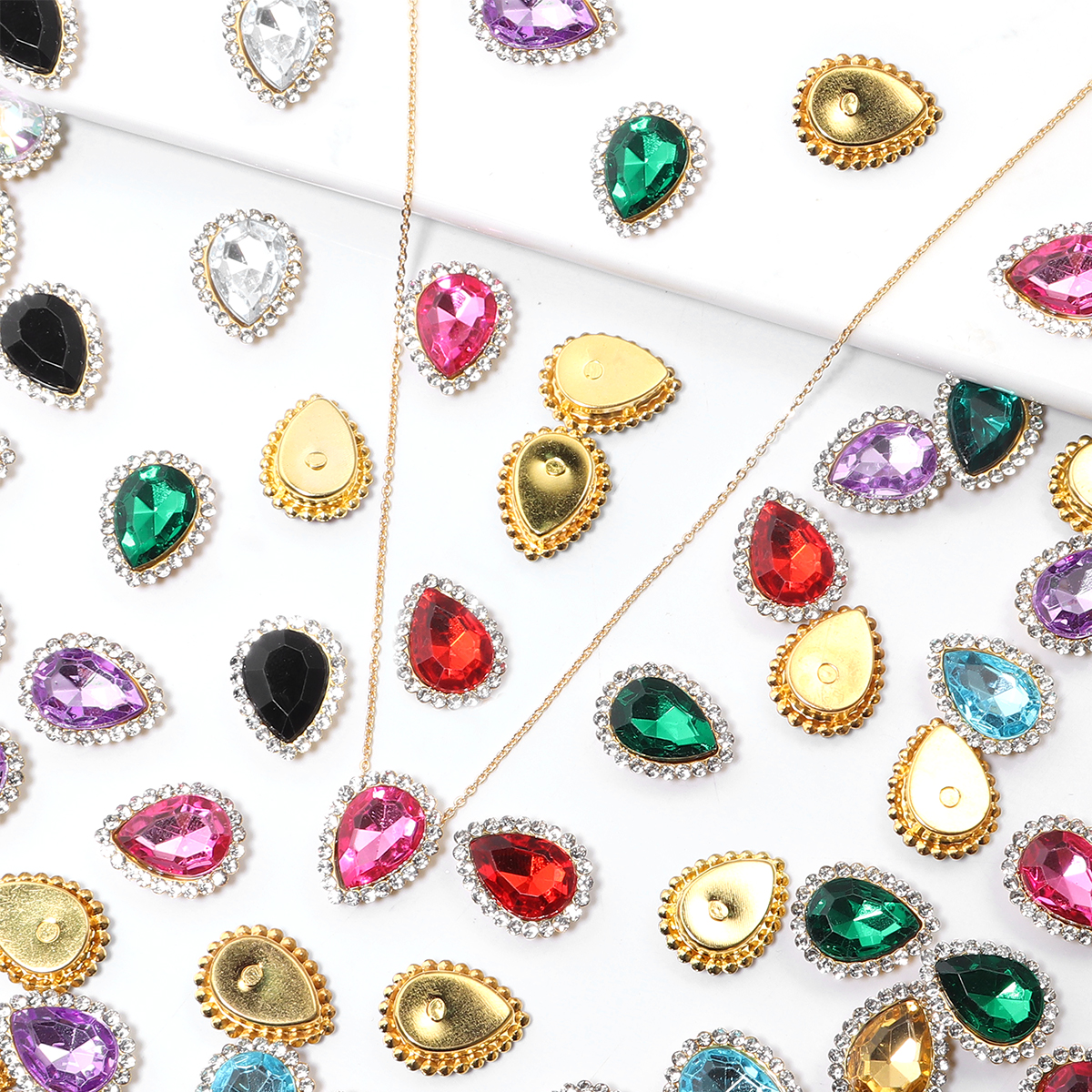 20Pcs Love Heart Acrylic Rhine - Sew On Rhinestone ulasan dan harga