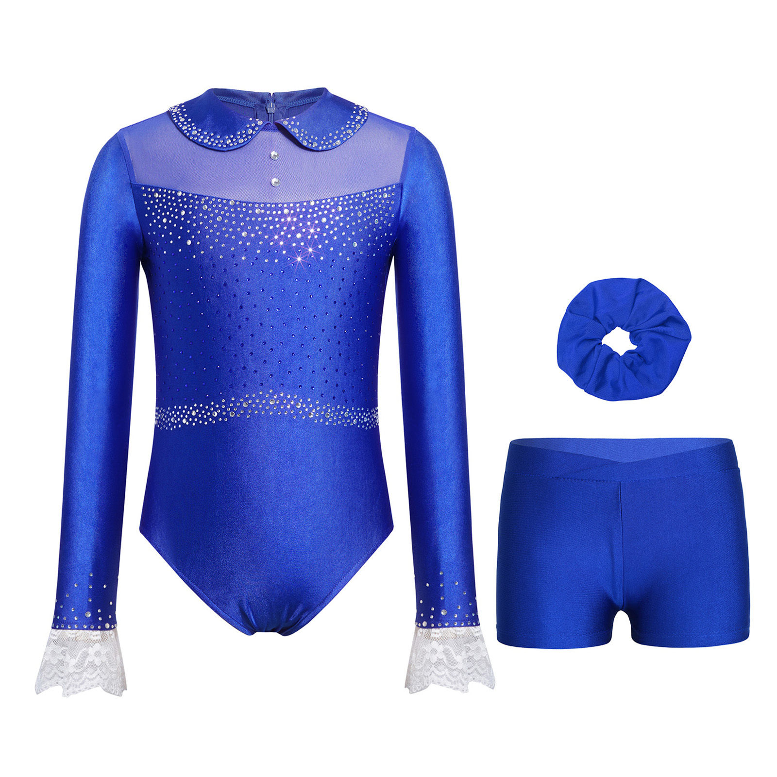 Girls Skating Ballet Dance Leo - Rhinestone Banding Trim ulasan dan harga