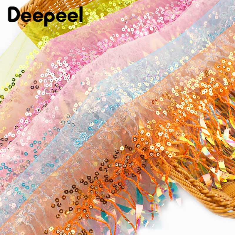 2/5/10Yards 15cm Sequins Bead  - Beaded Trim Fringe ulasan dan harga