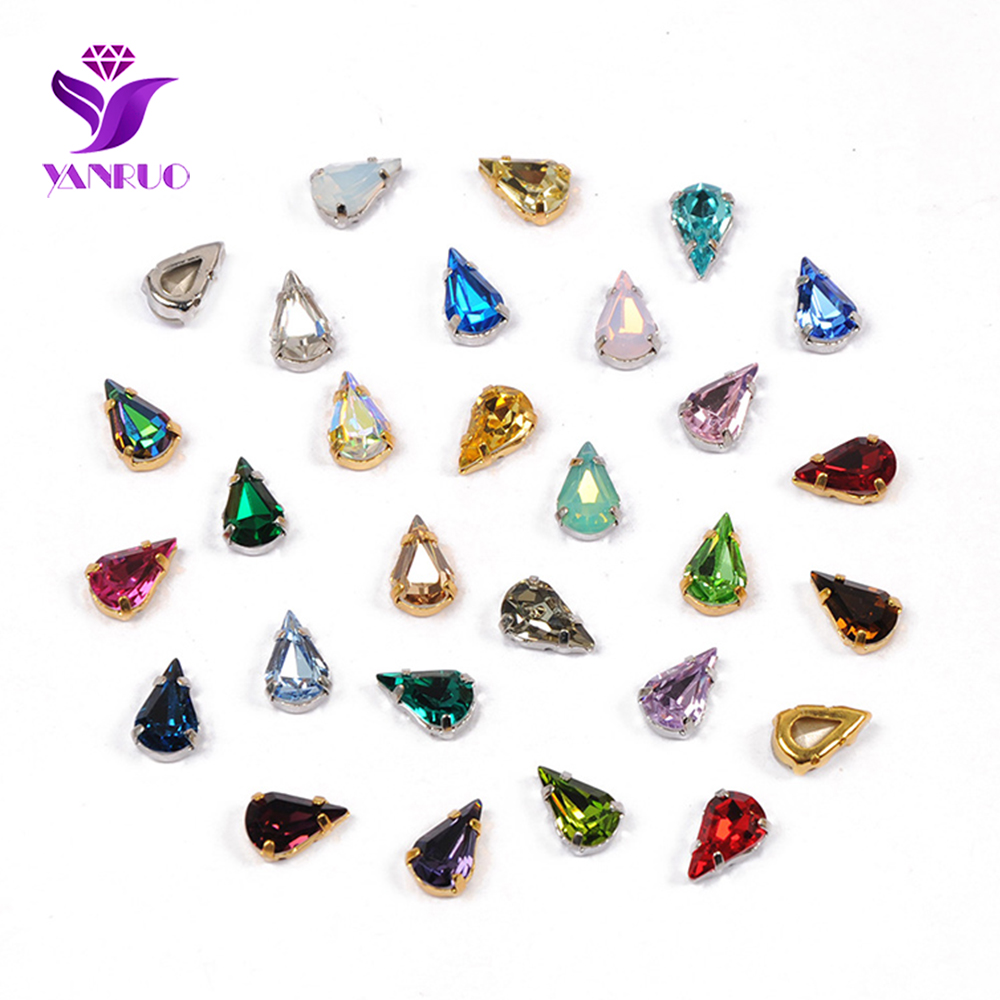YANRUO 4300 Pear Rhinestones C - Sew On Rhinestone ulasan dan harga